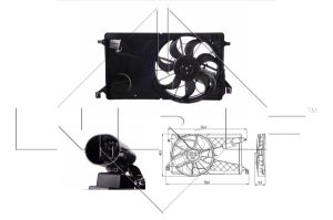 Ventilator radiator MAZDA 3 limuzina (BK) 2.0 (BKEP) benzina 150 cai NRF 47291