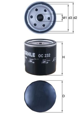 Filtru ulei MAZDA 121 III (JASM, JBSM) 1.8 TD diesel 75 cai MAHLE ORIGINAL OC 232