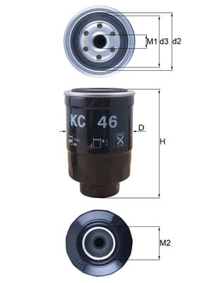 Filtru combustibil MAZDA 323 III Hatchback (BF) 1.7 D (BF7S) diesel 54 cai MAHLE ORIGINAL KC 46