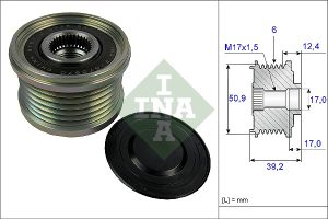 Fulie alternator MAZDA 6 combi (GJ, GL) 2.2 D diesel 150 cai INA 535 0247 10