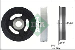Fulie curea arbore cotit MAZDA 5 (CW) 1.6 CD diesel 116 cai INA 544 0104 10