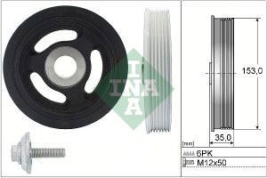 Set fulie arbore cotit MAZDA 5 (CW) 1.6 CD diesel 116 cai INA 544 0104 20