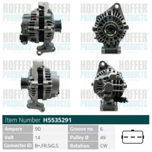 Alternator MAZDA 2 (DY) 1.2 (DY3W) benzina 75 cai HOFFER H5535291