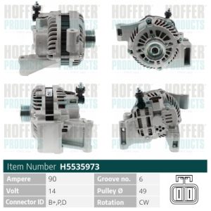 Alternator MAZDA 5 (CR) 1.8 (CR19) benzina 116 cai HOFFER H5535973