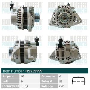 Alternator MAZDA 2 (DE_, DH_) 1.3 (DE3FS) benzina 75 cai HOFFER H5535999