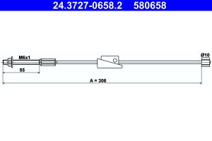 Cablu frana de parcare MAZDA 2 (DY) 1.2 (DY3W) benzina 75 cai ATE 24.3727-0658.2
