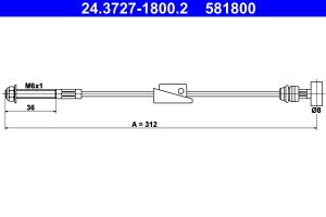 Cablu frana de parcare MAZDA 121 III (JASM, JBSM) 1.25 benzina 75 cai ATE 24.3727-1800.2