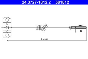 Cablu frana de parcare MAZDA 323 S VI limuzina (BJ) 1.5 16V (BJ5P) benzina 88 cai ATE 24.3727-1812.2
