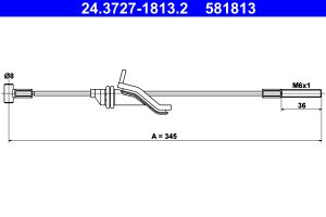 Cablu frana de parcare MAZDA 3 (BK) 1.6 (BK14) benzina 105 cai ATE 24.3727-1813.2