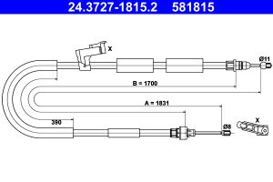 Cablu frana de parcare MAZDA 3 (BK) 1.6 (BK14) benzina 105 cai ATE 24.3727-1815.2