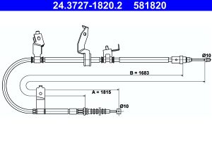 Cablu frana de parcare MAZDA 5 (CR) 1.8 (CR19) benzina 116 cai ATE 24.3727-1820.2
