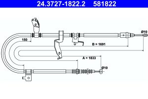 Cablu frana de parcare MAZDA 5 (CR) 2.0 CD (CR19) diesel 143 cai ATE 24.3727-1822.2