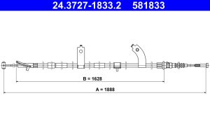 Cablu frana de parcare MAZDA 3 (BM, BN) 1.5 D (BMLFS, BM4, BN4) diesel 105 cai ATE 24.3727-1833.2
