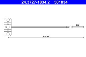 Cablu frana de parcare MAZDA 3 Caseta/ Hatchback (BM) 2.0 benzina 165 cai ATE 24.3727-1834.2