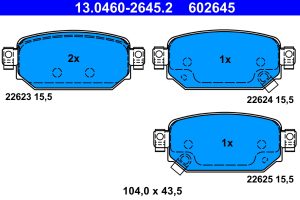 Placute frana MAZDA 3 (BM, BN) 1.5 D (BMLFS, BM4, BN4) diesel 105 cai ATE 13.0460-2645.2