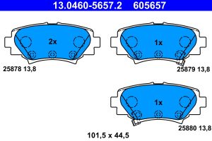 Placute frana MAZDA 3 (BM, BN) 1.5 D (BMLFS, BM4, BN4) diesel 105 cai ATE 13.0460-5657.2