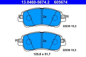 Placute frana MAZDA 2 hatchback (DL, DJ) 1.5 E-SKYACTIV G benzina/elector 115 cai ATE 13.0460-5674.2