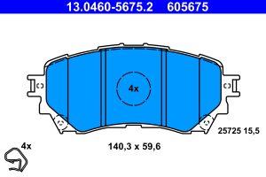 Placute frana MAZDA 6 combi (GJ, GL) 2.2 D (GJ2FW, GJ1021, GJ1022, GL1021) diesel 175 cai ATE 13.0460-5675.2