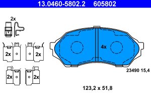 Placute frana MAZDA 323 S VI limuzina (BJ) 1.5 16V (BJ5P) benzina 88 cai ATE 13.0460-5802.2