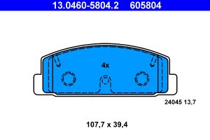 Placute frana MAZDA 6 limuzina (GH) 2.5 MZR (GH5FS, GH5FP) benzina 170 cai ATE 13.0460-5804.2