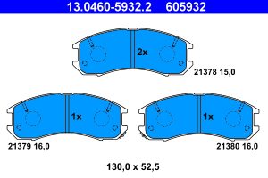 Placute frana MAZDA 626 III Hatchback (GD) 2.2 12V (GD102) benzina 115 cai ATE 13.0460-5932.2