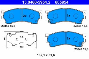 Placute frana MAZDA 323 S VI limuzina (BJ) 1.6 (BJ12) benzina 95 cai ATE 13.0460-5954.2