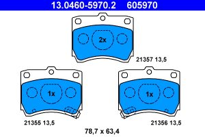 Placute frana MAZDA 121 I (DA) 1.1 (DA101) benzina 57 cai ATE 13.0460-5970.2