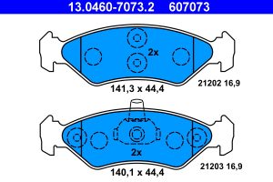 Placute frana MAZDA 121 III (JASM, JBSM) 1.3 benzina 50 cai ATE 13.0460-7073.2