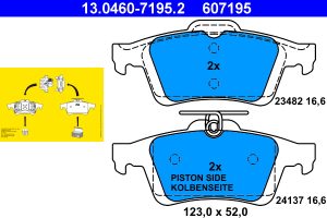 Placute frana MAZDA 3 (BK) 1.6 (BK14) benzina 105 cai ATE 13.0460-7195.2