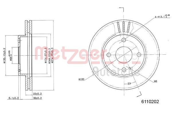 Disc frana MAZDA 323 C IV (BG) 1.7 D (BG7S) diesel 56 cai METZGER 6110202