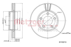 Disc frana MAZDA 3 (BL) 1.6 MZR (BL14) benzina 105 cai METZGER 6110213