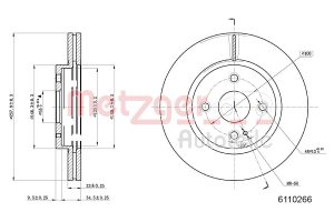 Disc frana MAZDA 2 (DE_, DH_) 1.5 MZR (DE5FS) benzina 102 cai METZGER 6110266