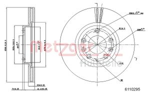 Disc frana MAZDA 6 combi (GH) 2.2 MZR-CD (GH10) diesel 185 cai METZGER 6110295