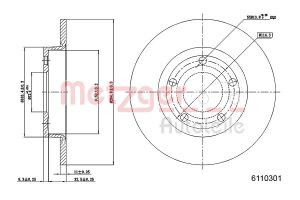 Disc frana MAZDA 3 (BL) 1.6 MZR (BL14) benzina 105 cai METZGER 6110301
