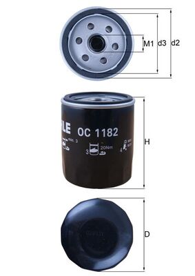 Filtru ulei MAZDA 6 limuzina (GJ, GL) 2.2 D (GJ2FP, GJ1021, GJ1022, GL1021) diesel 175 cai KNECHT OC 1182