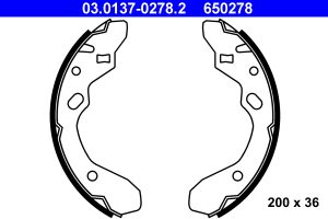 Set saboti frana MAZDA 323 P V (BA) 1.5 16V benzina 88 cai ATE 03.0137-0278.2