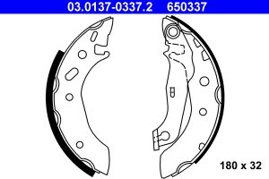 Set saboti frana MAZDA 121 III (JASM, JBSM) 1.3 benzina 50 cai ATE 03.0137-0337.2