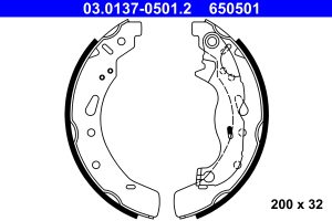 Set saboti frana MAZDA 2 (DE_, DH_) 1.5 MZR (DE5FS) benzina 102 cai ATE 03.0137-0501.2