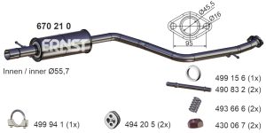 Toba esapamet intermediara MAZDA 5 (CR) 1.8 (CR19) benzina 116 cai ERNST 670210