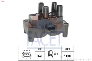 Bobina de inductie MAZDA 2 (DY) 1.2 (DY3W) benzina 75 cai FACET 9.6381