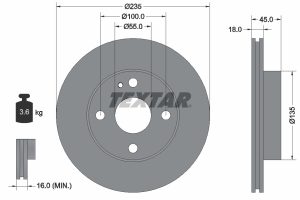 Disc frana MAZDA 121 II (DB) 1.3 16V (DB3PA) benzina 53 cai TEXTAR 92061500