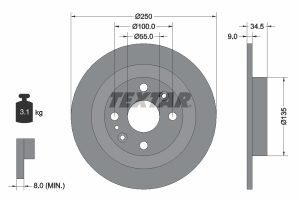 Disc frana MAZDA 323 S IV (BG) 1.7 D (BG7P) diesel 56 cai TEXTAR 92061700