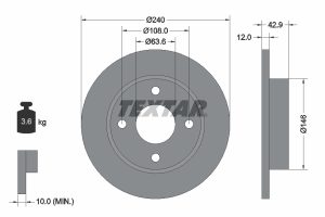 Disc frana MAZDA 121 III (JASM, JBSM) 1.8 TD diesel 75 cai TEXTAR 92075303