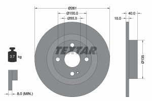 Disc frana MAZDA 323 F VI hatchback (BJ) 1.8 Astina (BJ10P) benzina 125 cai TEXTAR 92130200