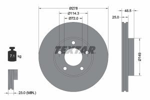 Disc frana MAZDA 3 limuzina (BL) 2.2 MZR CD (BL10) diesel 150 cai TEXTAR 92130303