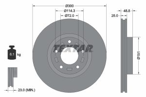 Disc frana MAZDA 3 (BL) 1.6 MZR (BL14) benzina 105 cai TEXTAR 92130403