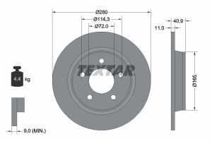 Disc frana MAZDA 3 (BK) 2.3 DiSi Turbo MPS (BK3P) benzina 250 cai TEXTAR 92130600