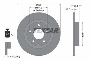 Disc frana MAZDA 6 caroserie inchisa/combi (GJ) 2.2 D diesel 175 cai TEXTAR 92254703