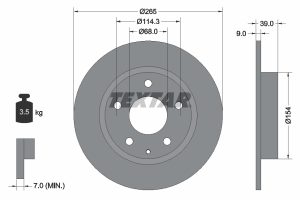 Disc frana MAZDA 3 hatchback (BP) 2.0 SKYACTIV-G (BP5H, BP6H) benzina 150 cai TEXTAR 92267703