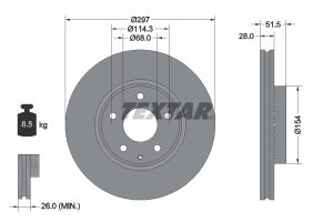 Disc frana MAZDA 6 combi (GJ, GL) 2.2 D (GJ2FW, GJ1021, GJ1022, GL1021) diesel 175 cai TEXTAR 92295003
